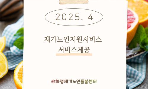[재가노인지원서비스] 2025년 4월 지원현황